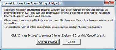 как сменить поле user agent в ie7